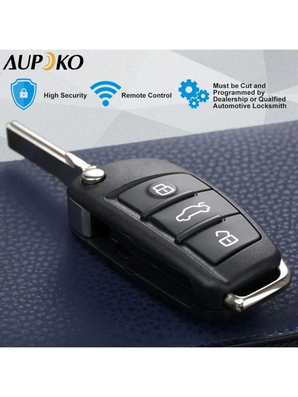 Keyless Entry Remote Key Shell Case, 3 Buttons, Compatible with Audi Models A3